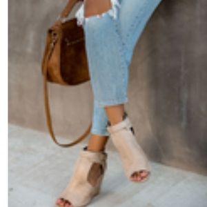 Matisse faux suede peep toe heels
